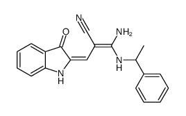 (Z)-3-amino-2-[(Z)-(3-oxo-1H-indol-2-ylidene)methyl]-3-(1-phenylethyla mino)prop-2-enenitrile结构式