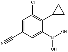 3-Chloro-2-cyclopropyl-5-cyanophenylboronic acid structure