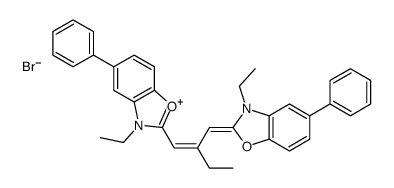 3-ethyl-2-[2-[(3-ethyl-5-phenyl-3H-benzoxazol-2-ylidene)methyl]but-1-enyl]-5-phenylbenzoxazolium bromide结构式