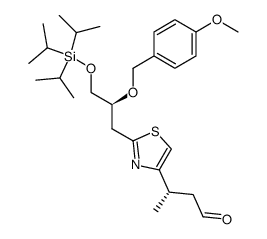 (S)-3-(2-((S)-2-((4-methoxybenzyl)oxy)-3-((triisopropylsilyl)oxy)propyl)thiazol-4-yl)butanal Structure