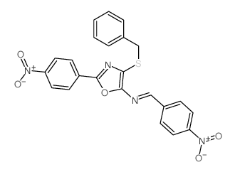 5-Oxazolamine,2-(4-nitrophenyl)-N-[(4-nitrophenyl)methylene]-4-[(phenylmethyl)thio]- Structure