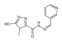 4-methyl-5-oxo-N-[(E)-pyridin-3-ylmethylideneamino]-1,4-dihydropyrazole-3-carboxamide Structure