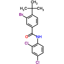 3-Bromo-N-(2,4-dichlorophenyl)-4-(2-methyl-2-propanyl)benzamide结构式