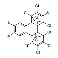 2-bromo-3-iodo-bis(hexachlorocyclopentadiene)naphthalene结构式