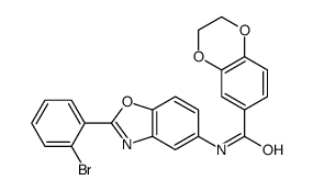 N-[2-(2-bromophenyl)-1,3-benzoxazol-5-yl]-2,3-dihydro-1,4-benzodioxine-6-carboxamide结构式