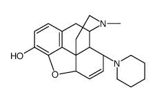 6,7-Didehydro-4,5α-epoxy-17-methyl-8β-piperidinomorphinan-3-ol结构式