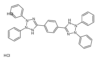 5-[4-(2,3-diphenyl-1H-tetrazol-1-ium-5-yl)phenyl]-2,3-diphenyl-1H-tetrazol-1-ium,dichloride Structure