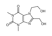 7-(2-hydroxyethyl)-8-(hydroxymethyl)-1,3-dimethylpurine-2,6-dione Structure