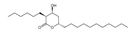 (3S,4S,6S)-3-Hexyl-3,4,5,6-tetrahydro-4-hydroxy-6-undecyl-2H-pyran-2-one Structure