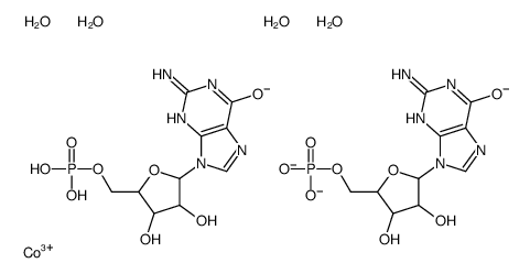 [5-(2-amino-6-oxo-3H-purin-9-yl)-3,4-dihydroxyoxolan-2-yl]methyl phosphate,cobalt(3+),tetrahydrate Structure