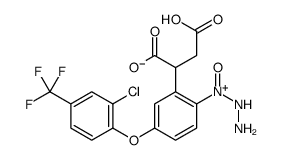 3-[5-[2-chloro-4-(trifluoromethyl)phenoxy]-2-[hydrazinyl(oxo)azaniumyl]phenyl]-4-hydroxy-4-oxobutanoate结构式