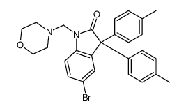 5-bromo-3,3-bis(4-methylphenyl)-1-(morpholin-4-ylmethyl)indol-2-one结构式