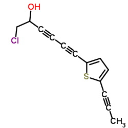 1-Chloro-6-(5-(prop-1-ynyl)thiophen-2-yl)hexa-3,5-diyn-2-ol structure