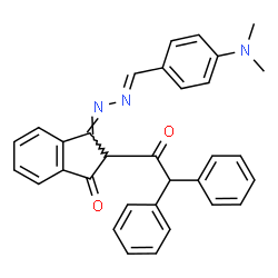 4-(Dimethylamino)benzaldehyde [2-(diphenylacetyl)-2,3-dihydro-3-oxo-1H-inden-1-ylidene]hydrazone structure