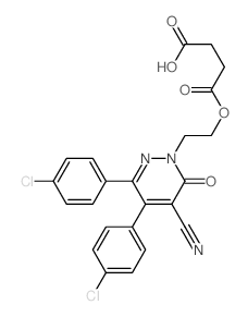 Butanedioic acid, mono[2-[3, 4-bis(4-chlorophenyl)-5-cyano-6-oxo-1(6H)-pyridazinyl]ethyl] ester structure