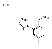 [4-fluoro-2-(1,2,4-triazol-1-yl)phenyl]methanamine,hydrochloride Structure