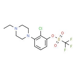 Methanesulfonic acid, 1,1,1-trifluoro-, 2-chloro-3-(4-ethyl-1-piperazinyl)phenyl ester结构式