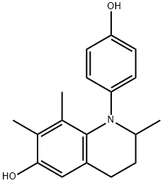 1,2,3,4-Tetrahydro-1-(4-hydroxyphenyl)-2,7,8-trimethyl-6-quinolinol structure