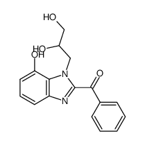 3-(2-benzoyl-7-hydroxy-1H-benzimidazol-1-yl)-1,2-propanediol结构式