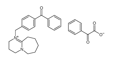 8-(4-benzoylphenyl)methyl-1,8-diazabicyclo[5.4.0]-7-undecenium phenylglyoxylate Structure