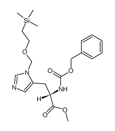 N(α)-benzyloxycarbonyl-N(π)-(2-trimethylsilylethoxy)methyl-L-histidine methyl ester结构式