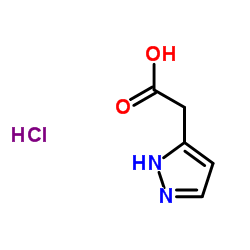 1H-Pyrazol-5-ylacetic acid hydrochloride (1:1) structure