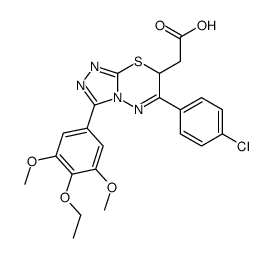 2-[3-(4-chlorophenyl)-9-(4-ethoxy-3,5-dimethoxy-phenyl)-5-thia-1,2,7,8-tetrazabicyclo[4.3.0]nona-2,6,8-trien-4-yl]acetic acid结构式