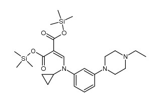 ditrimethylsilyl N-cyclopropyl-3-(4-ethyl-1-piperazinyl)anilinomethylenemalonate Structure