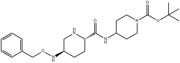 4-(((2S,5R)-5-(苄氧氨基)哌啶-2-羧酰胺基)哌啶-1-羧酸叔丁酯4-羧酸叔丁酯结构式