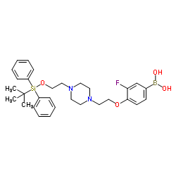 (4-(2-(4-(2-((叔-丁基二苯基甲硅烷基)氧代)乙基)哌嗪-1-基)乙氧基)-3-氟苯基)硼酸结构式