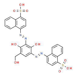 4,4'-[[2,4-dihydroxy-5-(hydroxymethyl)-1,3-phenylene]bis(azo)]bisnaphthalene-1-sulphonic acid structure