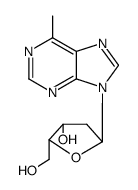 1-(6-methyl-purin-9-yl)-α-D-threo-1,2-dideoxy-ribofuranose Structure