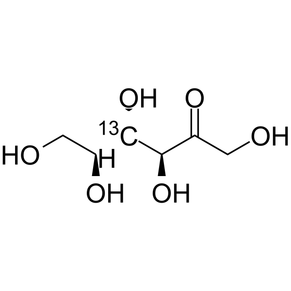 (3S,4R,5S)-1,3,4,5,6-Pentahydroxyhexan-2-one-13C Structure