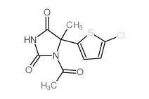 2,4-Imidazolidinedione,1-acetyl-5-(5-chloro-2-thienyl)-5-methyl- structure