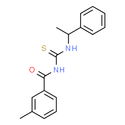 3-methyl-N-{[(1-phenylethyl)amino]carbonothioyl}benzamide structure