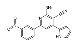 2-amino-6-(3-nitrophenyl)-4-(1H-pyrrol-2-yl)pyridine-3-carbonitrile结构式