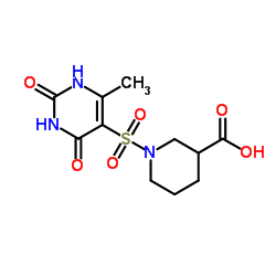 1-[(6-Methyl-2,4-dioxo-1,2,3,4-tetrahydropyrimidin-5-yl)sulfonyl]piperidine-3-car structure