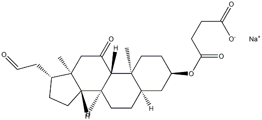 3α-[3-(Sodiooxycarbonyl)-1-oxopropoxy]-11-oxo-5β-pregnan-21-al结构式