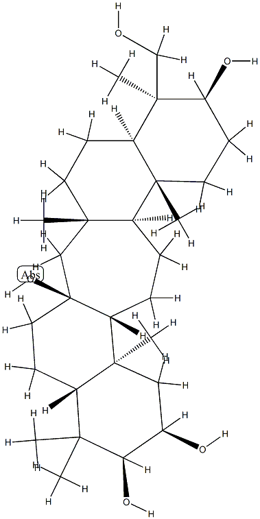 (4S)-C(14a)-Homo-27-norgammacerane-3β,14β,20β,21β,24-pentol结构式