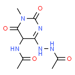 Acetic acid,2-[5-(acetylamino)-1,2,5,6-tetrahydro-1-methyl-2,6-dioxo-4-pyrimidinyl]hydrazide structure