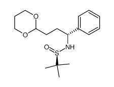 (R)-N-((R)-3-(1,3-dioxan-2-yl)-1-phenylpropyl)-2-methylpropane-2-sulfinamide结构式