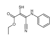 ethyl 3-anilino-3-cyano-2-sulfanylprop-2-enoate Structure