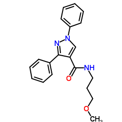 N-(3-Methoxypropyl)-1,3-diphenyl-1H-pyrazole-4-carboxamide结构式