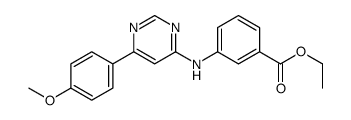 ethyl 3-[[6-(4-methoxyphenyl)pyrimidin-4-yl]amino]benzoate结构式