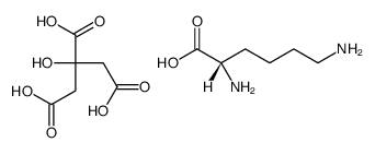 (2S)-2,6-diaminohexanoic acid,2-hydroxypropane-1,2,3-tricarboxylic acid结构式