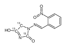 1-(2-Nitrobenzylidenamino)-2,4-imidazolidinedione-[2,4,5-13C] Structure