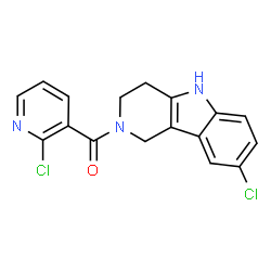 (2-chloropyridin-3-yl)(8-chloro-1,3,4,5-tetrahydro-2H-pyrido[4,3-b]indol-2-yl)methanone structure