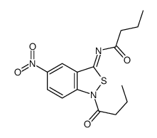 N-(1-butanoyl-5-nitro-2,1-benzothiazol-3-ylidene)butanamide结构式