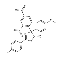 4-(2,4-dinitrophenyl)4-(4-methoxyphenyl)-2-(4-methylphenyl)-5(4H)-oxazolone结构式