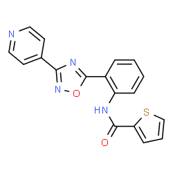 N-{2-[3-(4-Pyridinyl)-1,2,4-oxadiazol-5-yl]phenyl}-2-thiophenecarboxamide结构式